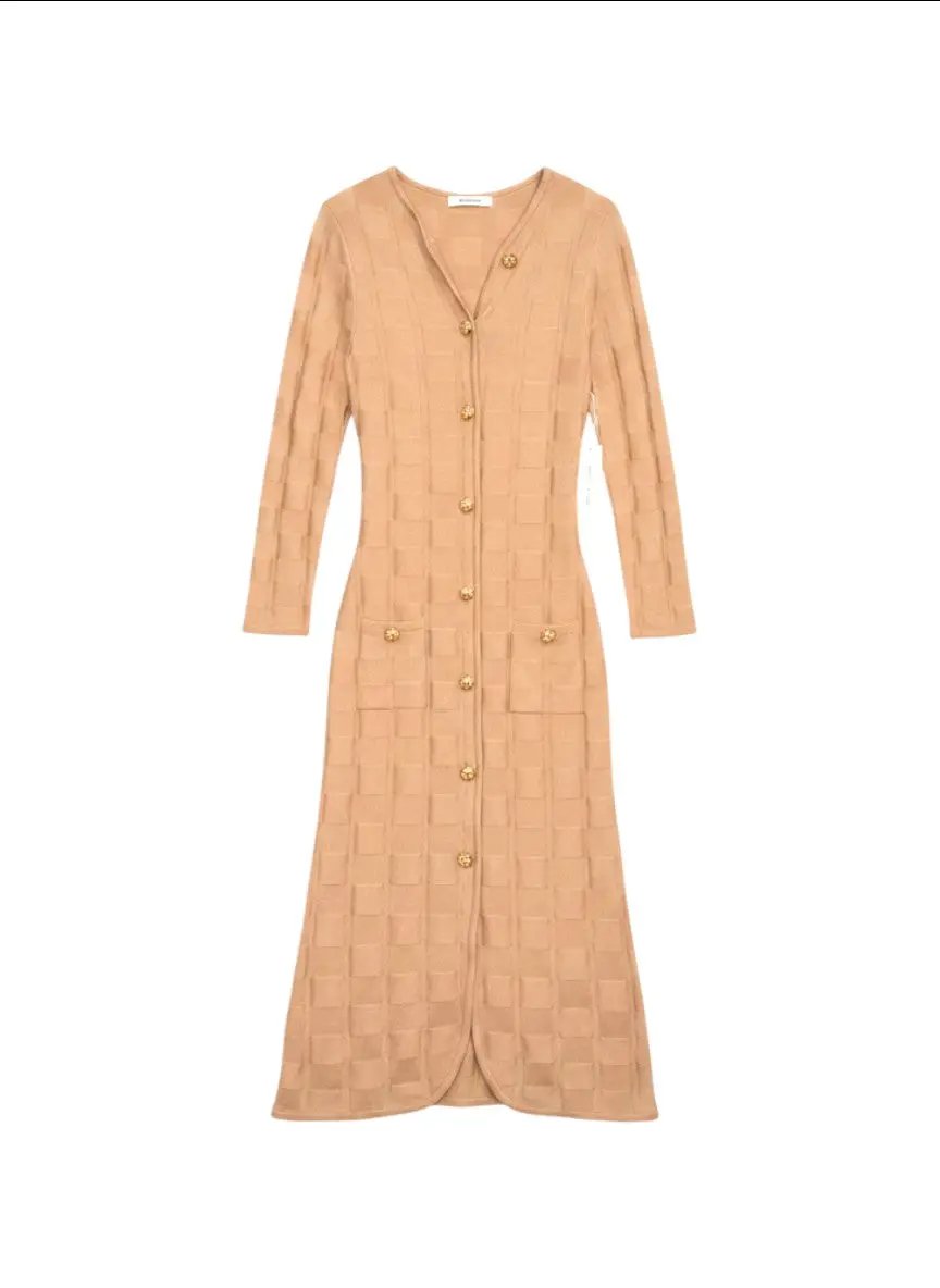 Vestido Midi Tejido Cafe by Yanet Collective