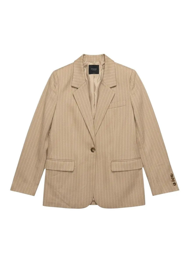 Blazer a rayas cafe by Yanet Collective