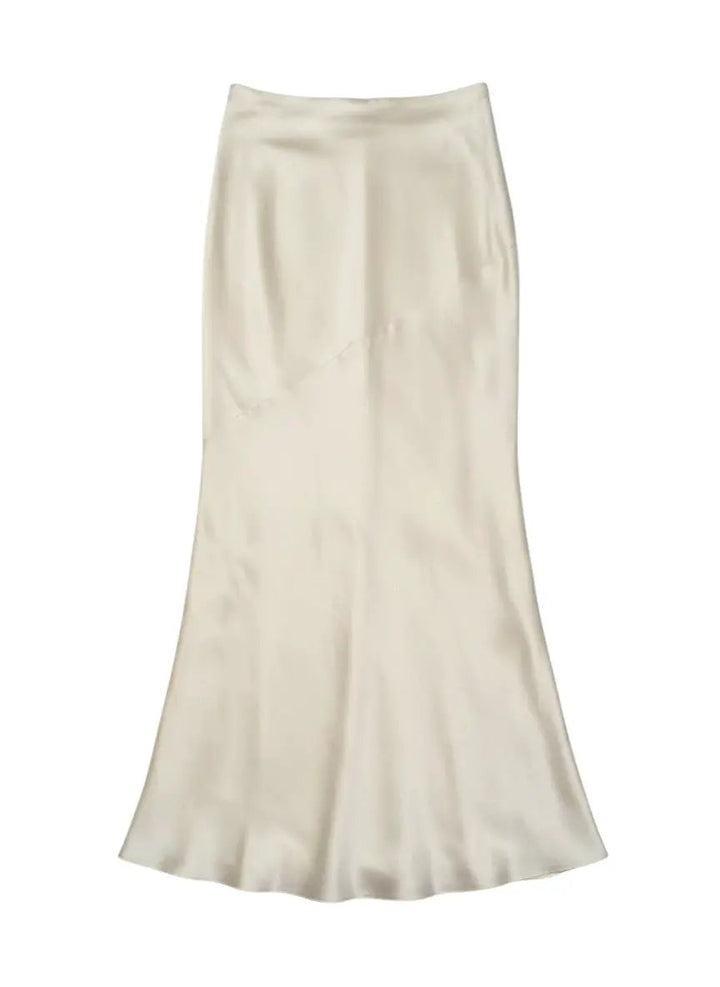 Falda larga satin beige by Yanet Collective