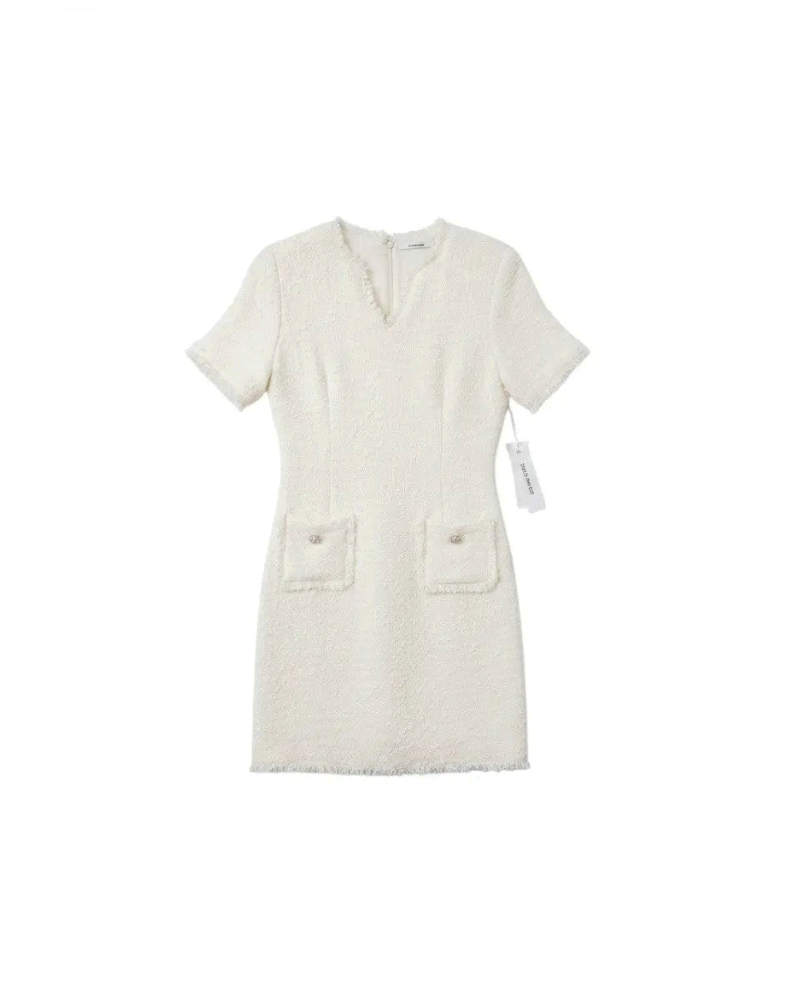 Vestido corto beige manga corta by Yanet Collective