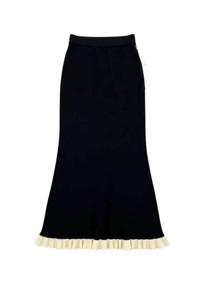 Falda negra borde blanco by Yanet Collective