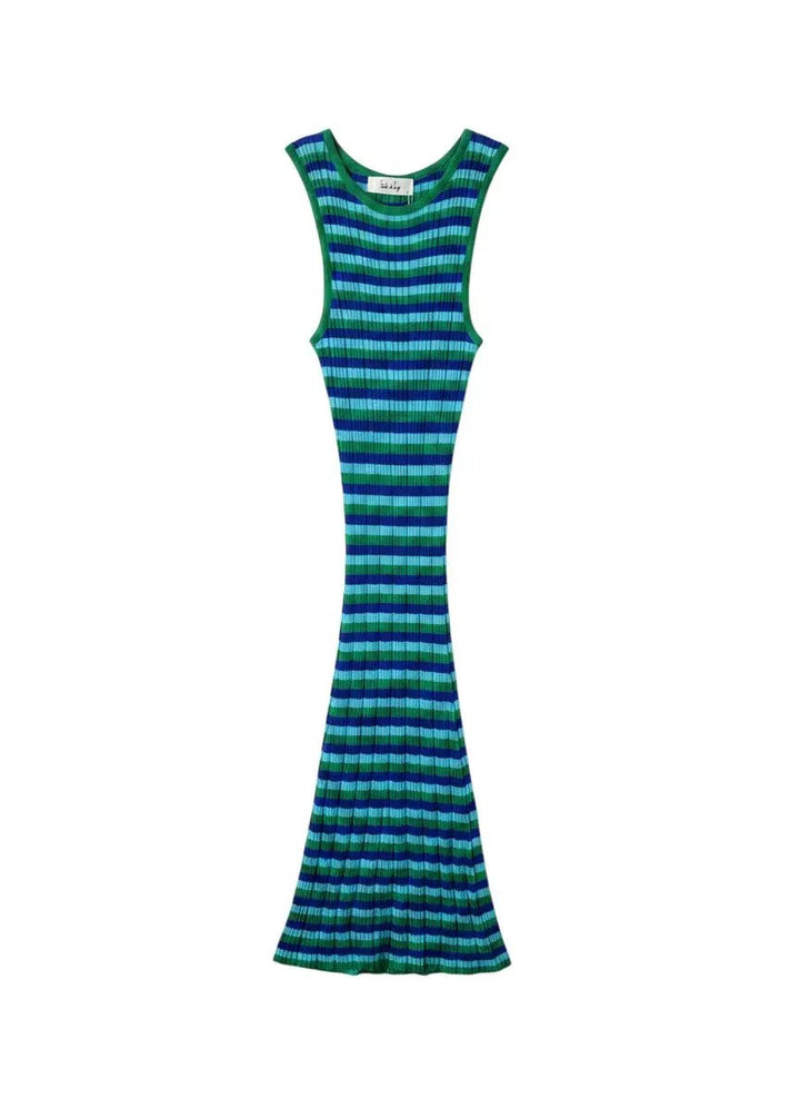 Vestido rayas azul verde by Yanet Collective