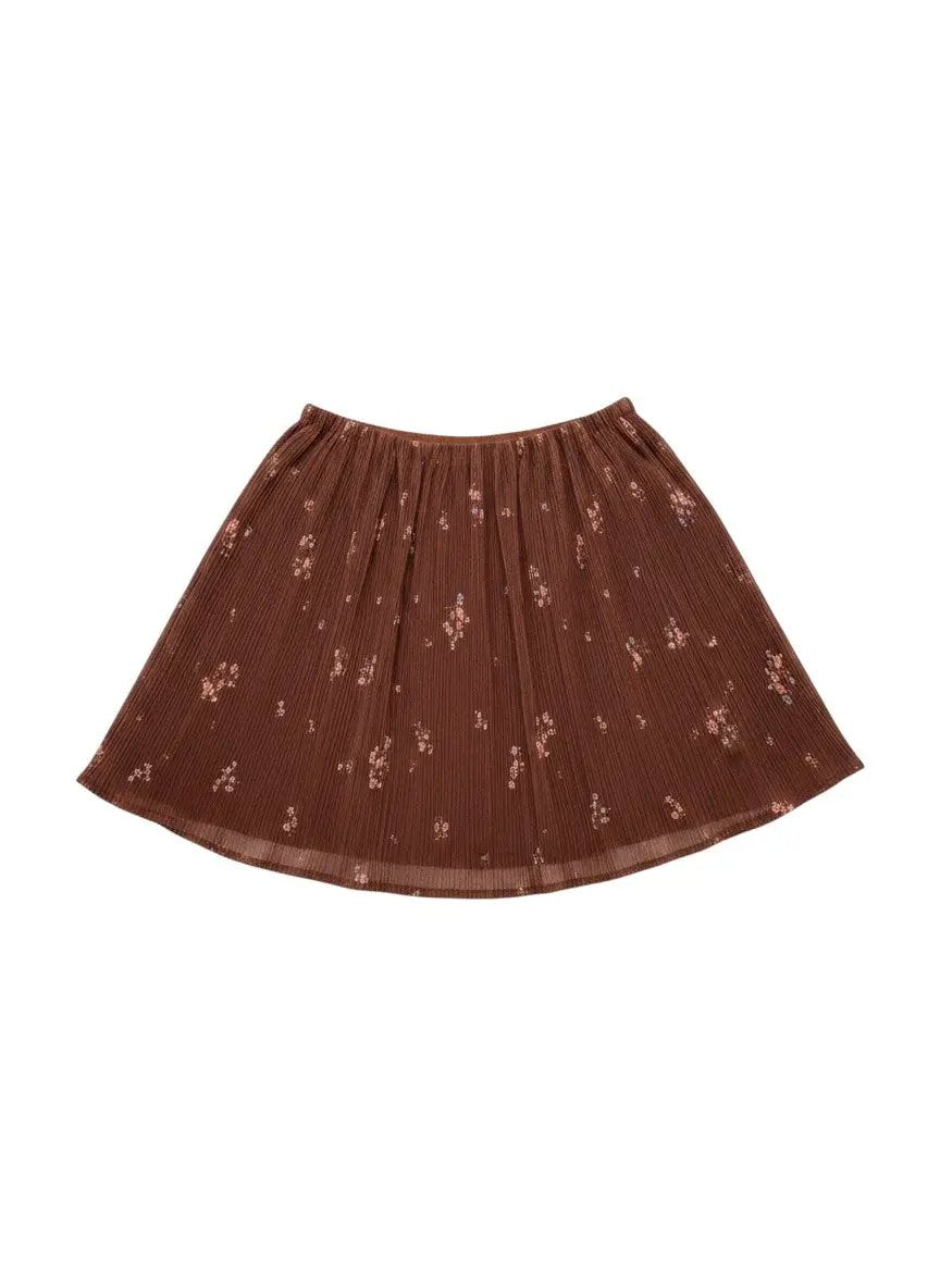 Falda café flores by Yanet Collective