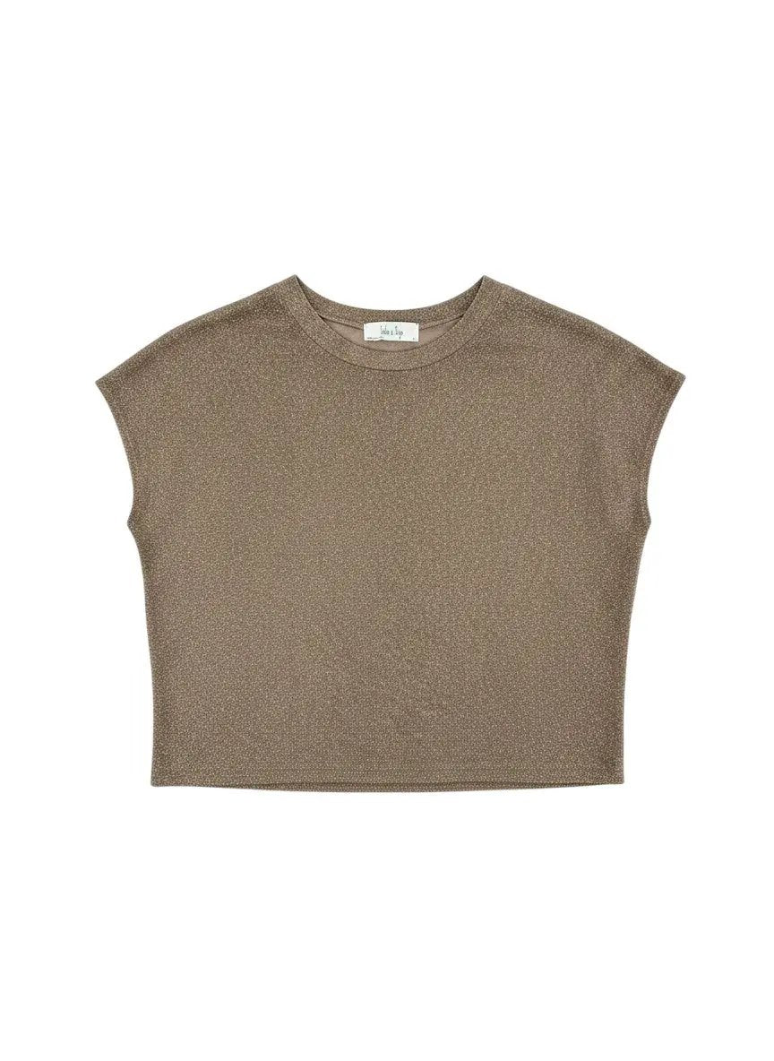 Blusa café brillos by Yanet Collective