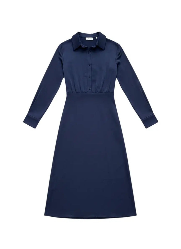 Vestido azul satinado by Yanet Collective