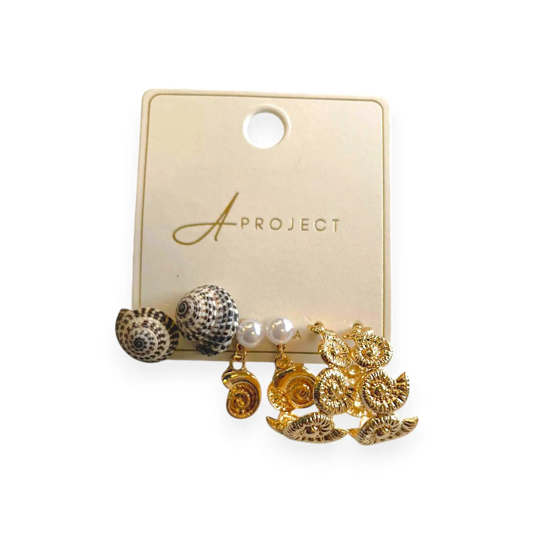 Trio Aretes de Playa caracola by Yanet Collective