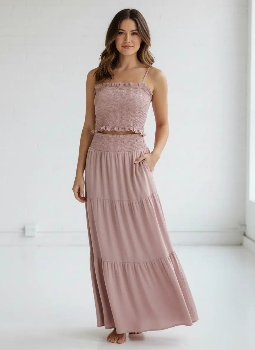 Conjunto Top Y Falda Maxi Linea A Edición Limitada Para Mujer by Yanet Collective