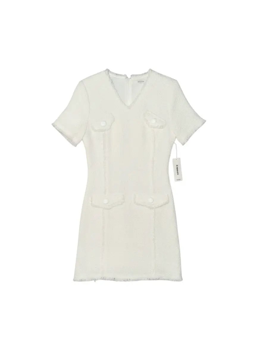 Vestido corto blanco manga corta by Yanet Collective