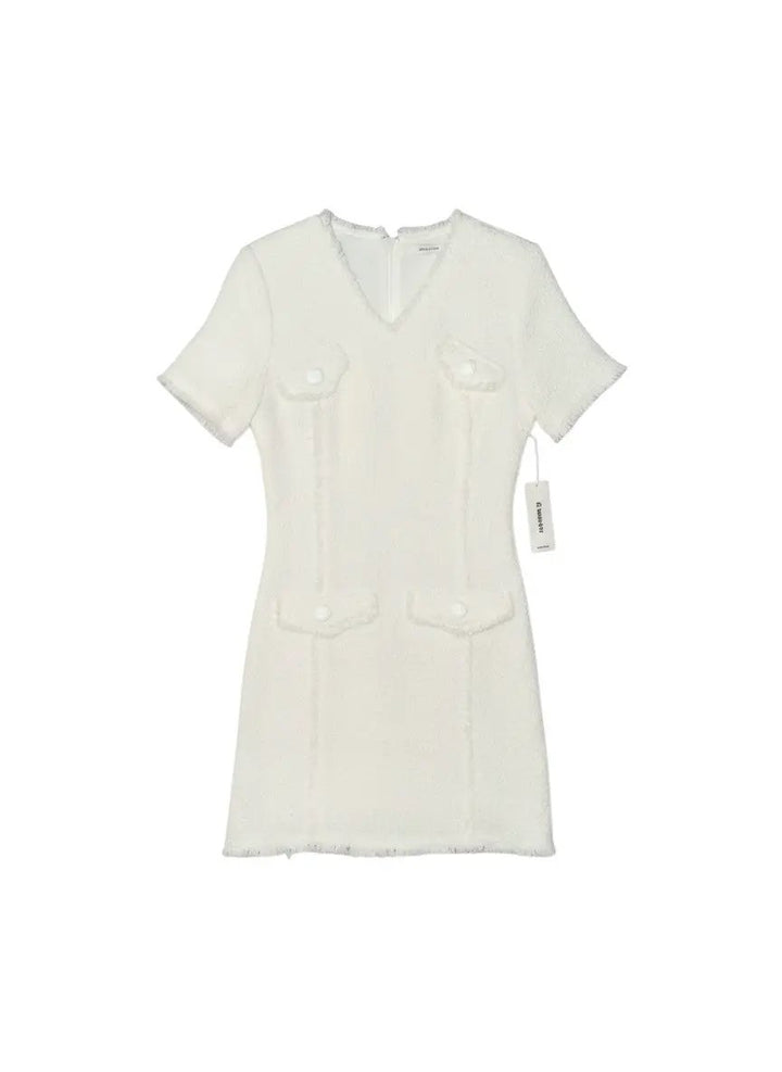 Vestido corto blanco manga corta by Yanet Collective